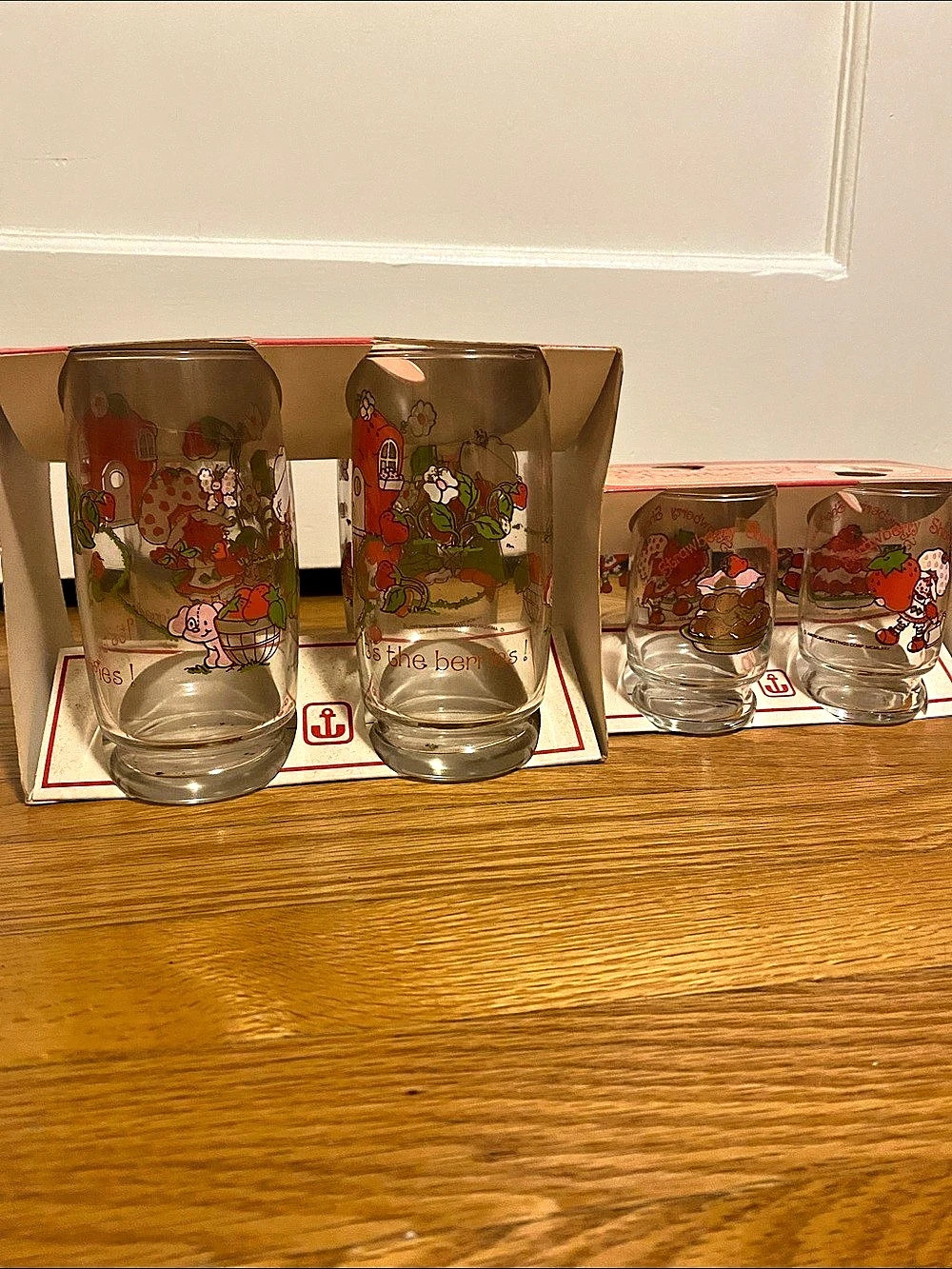 Anchor Hocking Strawberry Shortcake Iced Tea and Fruit Juice Glasses Set Glasses